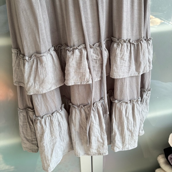 Gray Ruffle Mini Dress S - Picture 9 of 9
